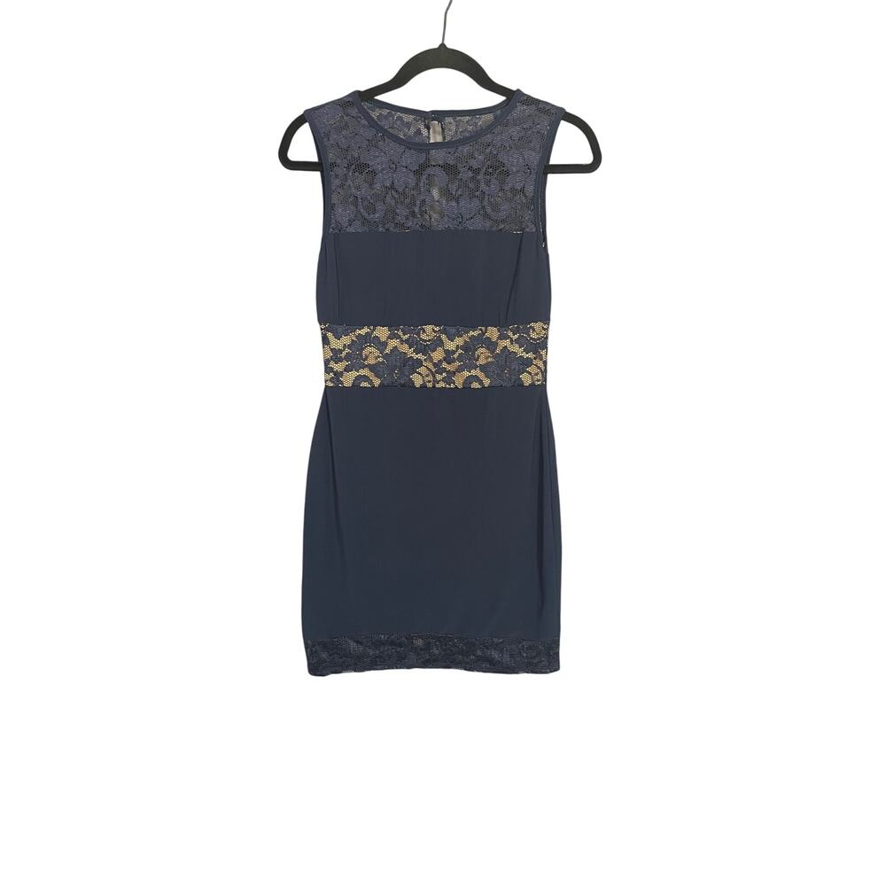 B. Darlin Y2K Navy Blue Lace Cutout Sleeveless Dress‎ Women's Size 7 / 8